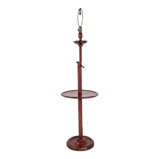1920s English Floor Lamp With Tray, Vintage For Sale