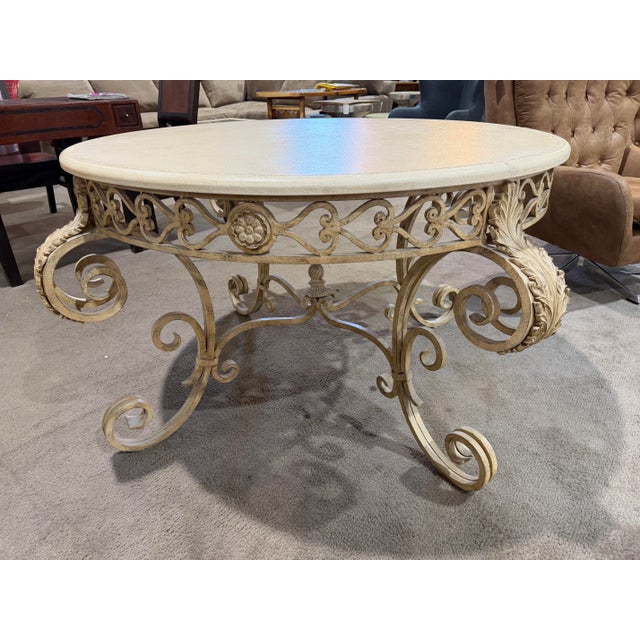 Maitland - Smith Attributed to Maitland Smith Wrought Iron Entry Table For Sale - Image 4 of 5
