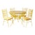 Mid 20th Century Styled After Arthur Umanoff Vintage Yellow Patio Dining Set With Glass Top Table and Four Chairs For Sale