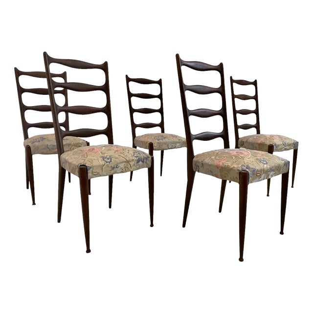 Dining Chairs attributed to Paolo Buffa, 1950s, Set of 5 For Sale