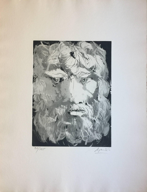 Giacomo Manzú, Head of Oedipus Etching, Signed, Modern Style, Edition of 125, 1970
