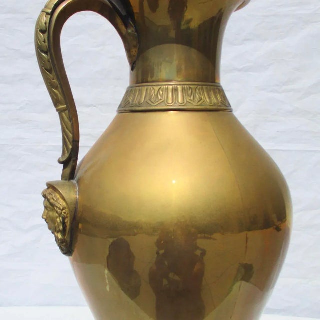 Bronze Grand Tour Bronze Handled Olpe Vessel For Sale - Image 8 of 9