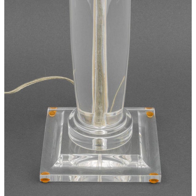 1980s Karl Springer Acrylic Greek Column Table Lamp For Sale - Image 5 of 7