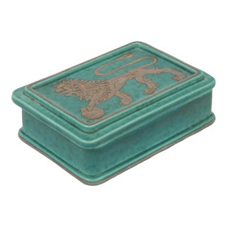 1950s Lion Gustavsberg Argenta Box For Sale