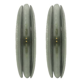 Mid-Century Modern Green Murano Glass Sconces, Italy, 1995, Set of 2 For Sale