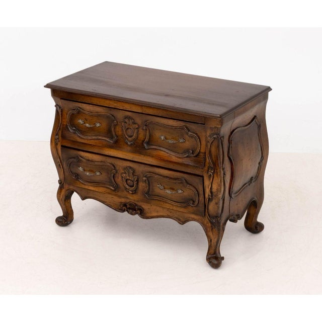 Mid 20th Century Louis XVI Style Walnut Bombe Chests, Pair For Sale - Image 5 of 10