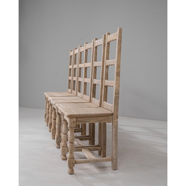 20th Century French Oak Ladder-Back Dining Chairs - Set of 6 For Sale - Image 14 of 18
