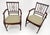 Pair of Very Fine Carved Mahogany Open Arm Faux Bamboo Arrows Armchairs MINT