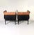 Orlando Diaz-Azcuy Orlando Diaz-Azcuy Chalice Chairs in Black Micro Fiber and Rosewood - a Pair For Sale - Image 4 of 6