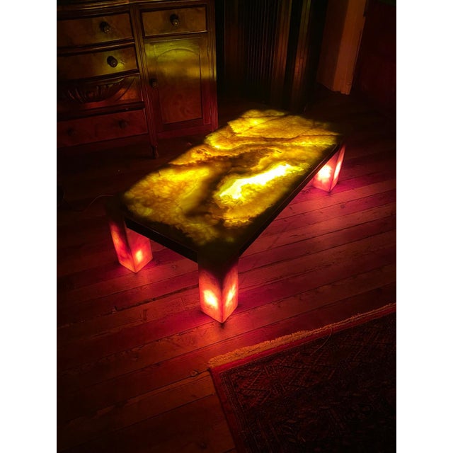 Solid Onyx Coffee Table with Built-in Lighting, Italy, 1970s For Sale - Image 10 of 11