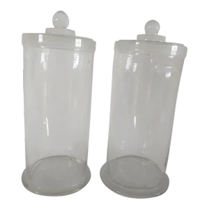 Mid 20th Century Vintage Glass Apothecary Jars - Set of 2