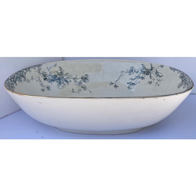 1891 Doulton Burslem Transfer-Ware Porcelain Wash Basin For Sale - Image 4 of 10