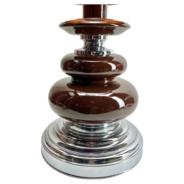 Mid-Century Modern Chrome and Ceramic Bubble Table Lamp, 1962 For Sale - Image 3 of 8