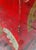Rare Vintage Chinoiserie Red Lacquered Pedestal Bird Floor Lamp With Huge Linen Shade For Sale - Image 9 of 12