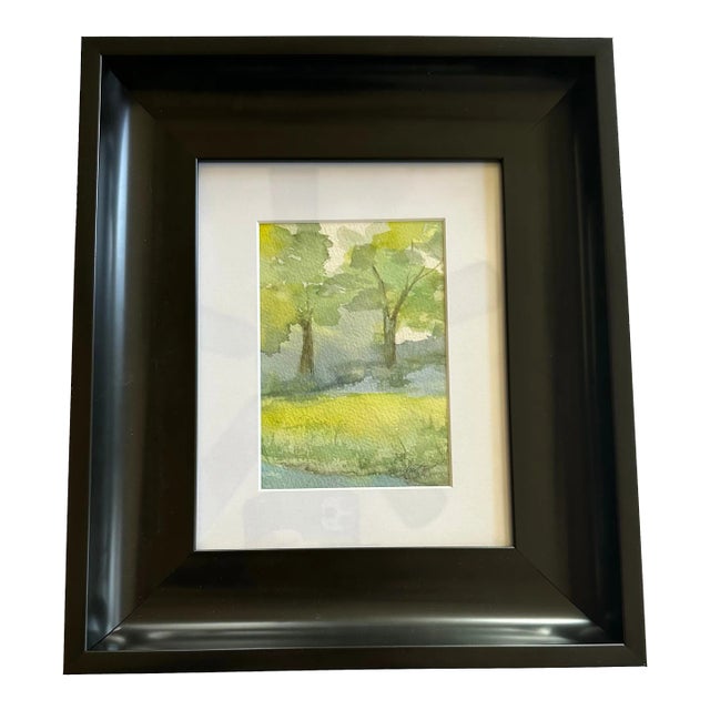 Framed Original Watercolor Painting “Storybook Romance” For Sale