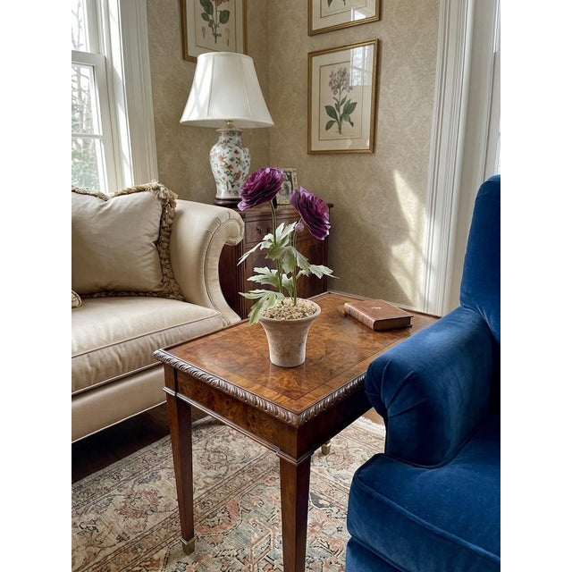 Vintage Toleware Purple Ranunculus Topiary Arrangement in Terracotta Pot For Sale - Image 11 of 12