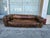 American Distressed Vintage Leather Sofa For Sale - Image 3 of 4