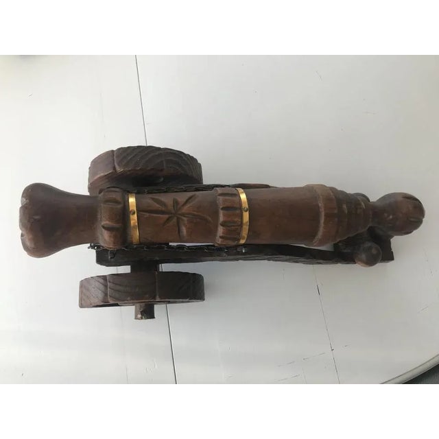 Decorative Carved Wooden Cannon,1950s For Sale - Image 4 of 17