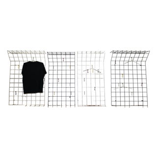 Mid-Century Metal Wall-Mounted Coat Racks by Karl Fichtel for Drahtwerke Erlau, 1960s, Set of 4 For Sale