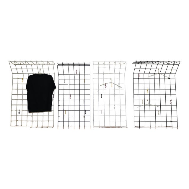 Mid-Century Metal Wall-Mounted Coat Racks by Karl Fichtel for Drahtwerke Erlau, 1960s, Set of 4 For Sale