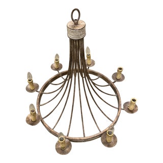 1970s Large Metal Chandelier For Sale
