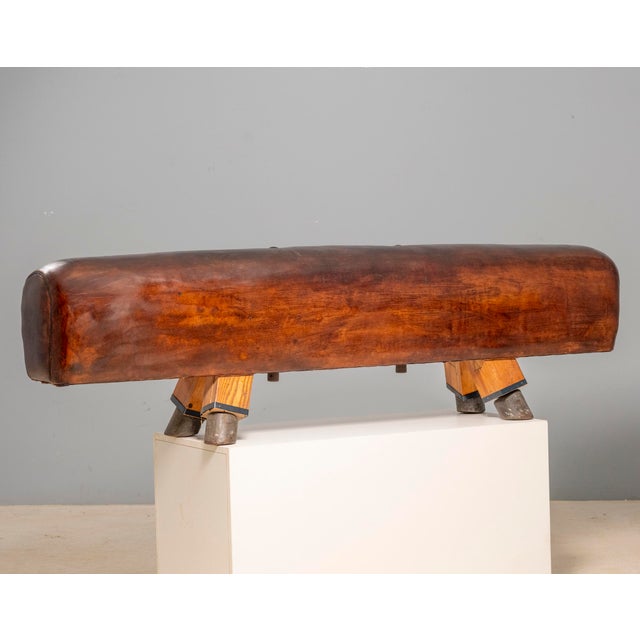 Vintage Bauhaus Leather Gym Bench, Europe, 1920s For Sale - Image 6 of 9