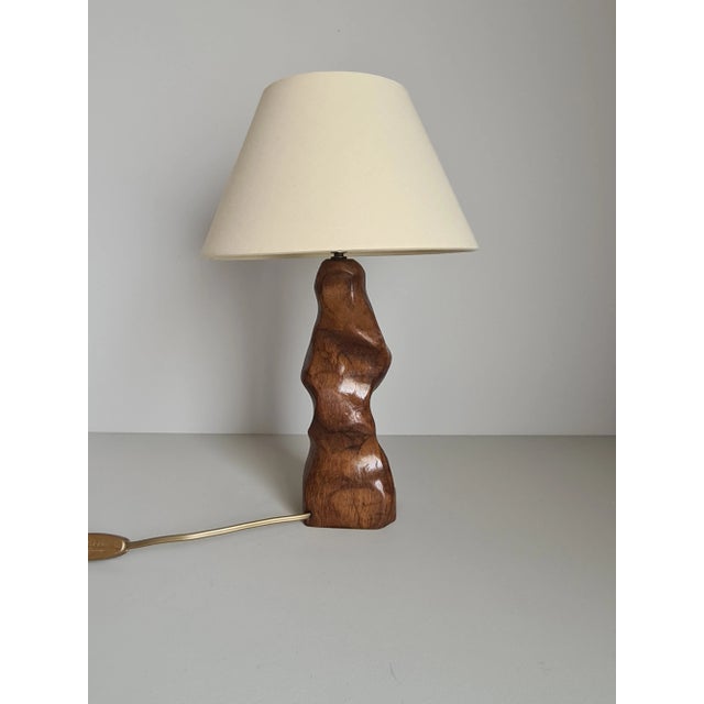 Mid-Century Brutalist Elm Stump Lamp, France, 1960s For Sale - Image 10 of 11