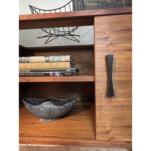Mid Century Modern Walnut Entertainment Console Credenza For Sale In Charlotte - Image 6 of 9