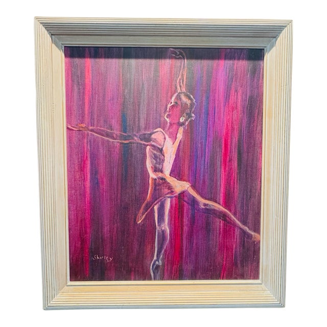 Vintage Original Ballerina Painting For Sale