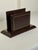 Vintage Traditional Genuine Brown Leather Gold Tooling Letter Holder Desk Set For Sale - Image 4 of 10