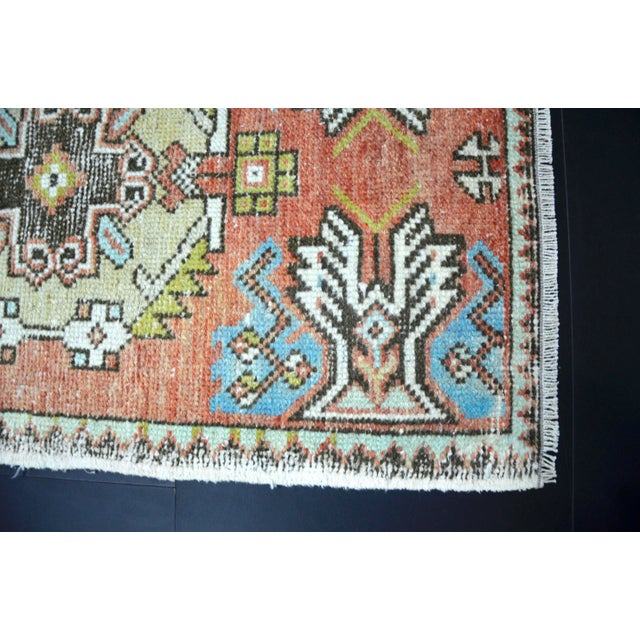 Boho Chic Vintage Traditional Turkish Multicolor Small Rug For Sale - Image 3 of 6
