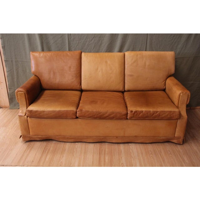 Havana Leather Club Sofa, 1970s For Sale - Image 3 of 11
