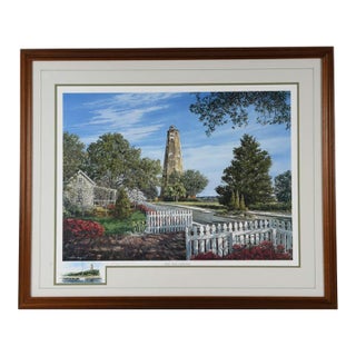 Late 20th Century Framed Print of William Mangum's "Bald Head Lighthouse" For Sale