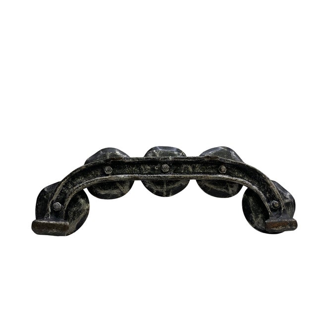 1970s Vintage Brutalist Lotus Blossom Candelabra | Sculptural Wrought Iron Candle Holders For Sale - Image 5 of 5