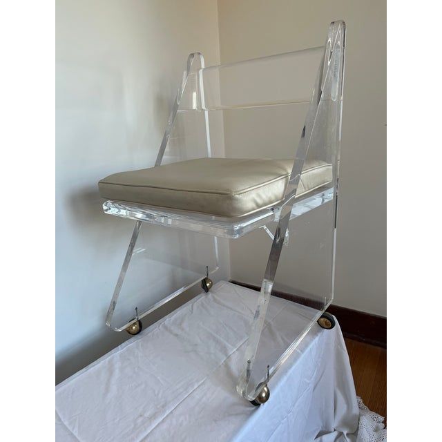 Mid 20th Century Mid-Century 1"- 1 1/4" Thick Lucite Desk Chair For Sale - Image 5 of 12