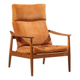 Arne Vodder for France & Daverkosen Fd164 Mid Century Danish Teak Reclining Lounge Chair For Sale