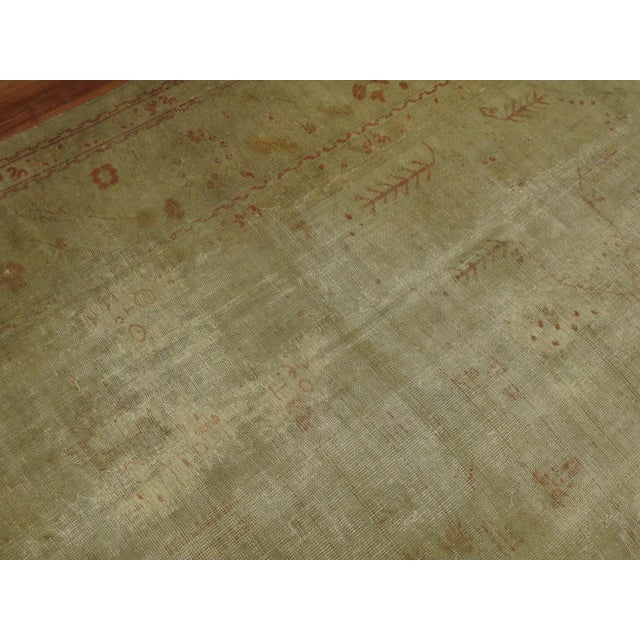 Late 19th Century Antique Zabihi Collection Turkish Oushak Worn Rug For Sale - Image 9 of 11