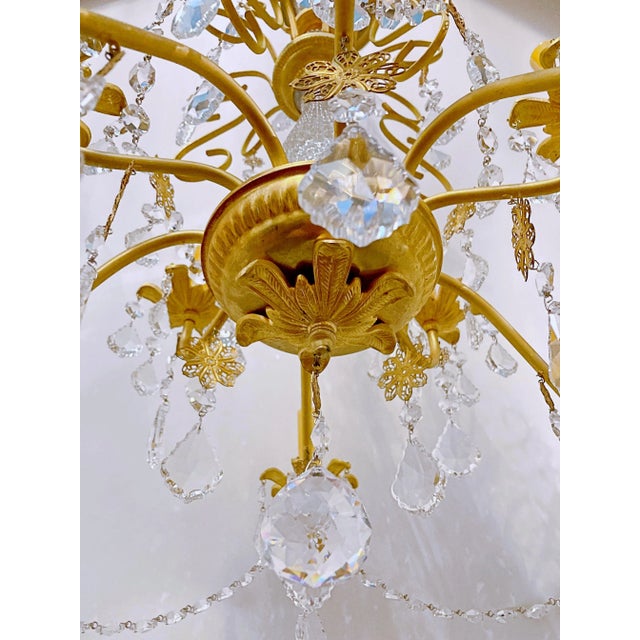 1950s 1950's Decorative Brass Chandelier For Sale - Image 5 of 10