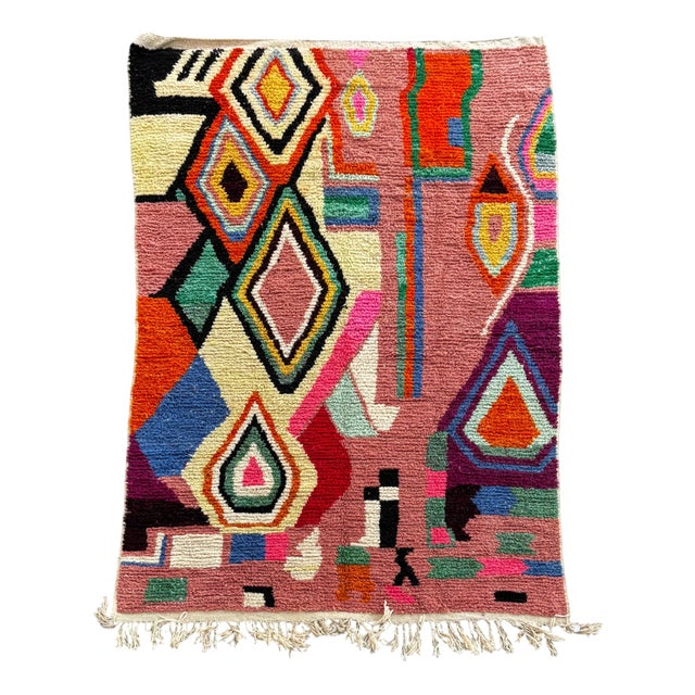 Abstract Geometric Handwoven Wool, 1990s For Sale