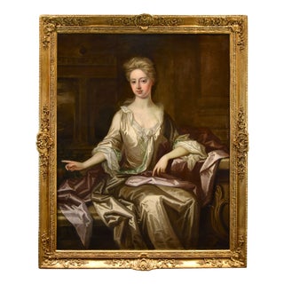 Godfrey Kneller, Portrait of an English Noblewoman, 1700, Oil on Canvas, Framed For Sale