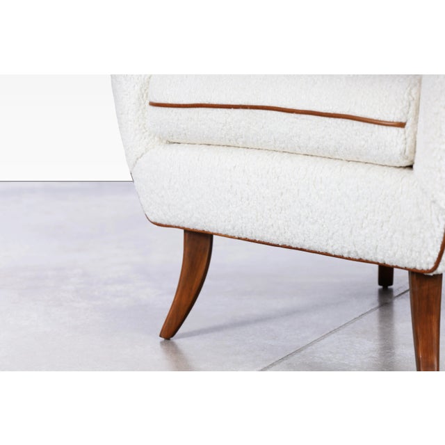 Antique White Mid-Century Modern Sculptural Walnut Lounge Chairs by Ernst Schwadron, 1940s For Sale - Image 8 of 12