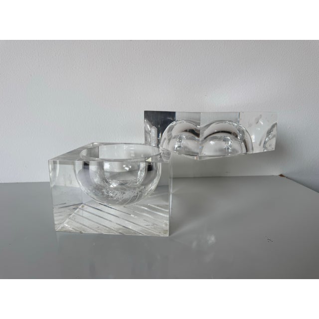 Transparent 1970s Vintage Alessandro Albrizzi Swivel-Top Lucite Ice Bucket For Sale - Image 8 of 12