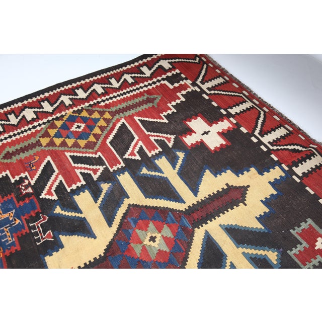 Antique Colorful Handwoven Caucasian Kuba Shirvan Kilim Rug - 6' 1'' X 10' 7'' For Sale - Image 13 of 14
