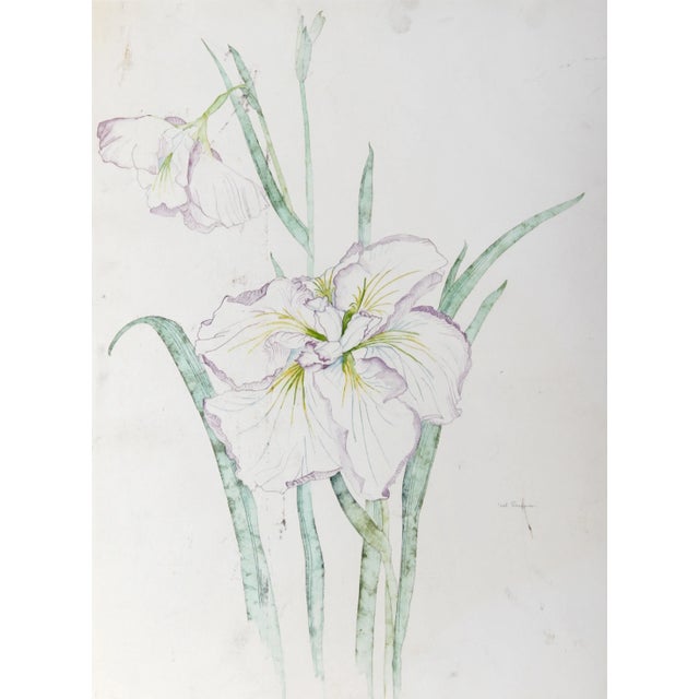 White and Purple Lilies, Carl Bergman For Sale - Image 4 of 4