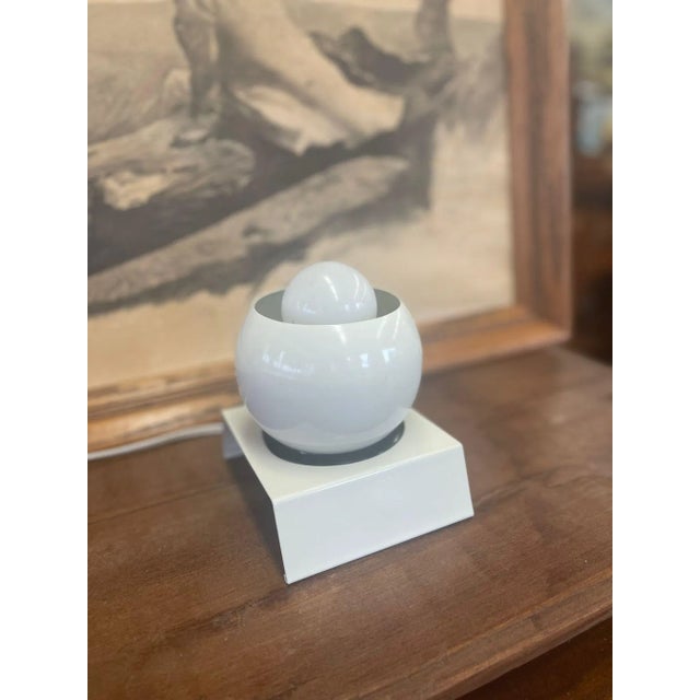 Vintage Mid-Century Modern Style White Spherical Lamp For Sale - Image 4 of 8