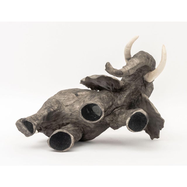 Debra Minette Green Elephant Porcelain Sculpture For Sale - Image 10 of 11