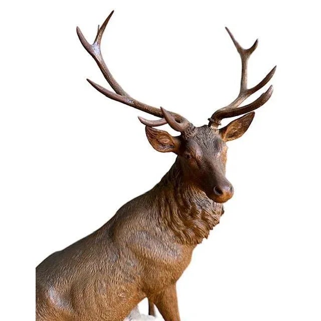 19th Century Swiss Black Forest Carved Stag, Brienz For Sale - Image 9 of 11