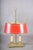 1950s Brass Bouillotte Table Lamp with Red Tole Shade, 1950s For Sale - Image 5 of 15