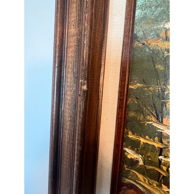 Vintage Mid Century French Paris Modernist Impressionist Canvas Framed Oil Painting Signed 1960s For Sale - Image 10 of 12