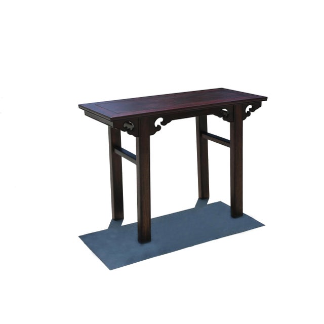 Brown Chinese Antique Wine Console Table Solid Wood Single Board Elegant Ming For Sale - Image 8 of 18